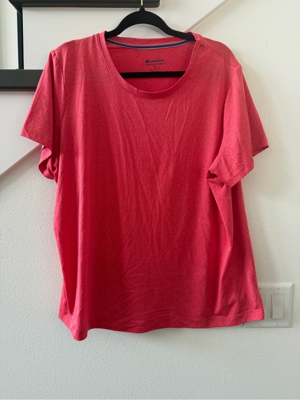 Champion Women's Short Sleeve Crew Tee in Coral Red